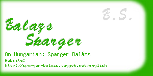 balazs sparger business card